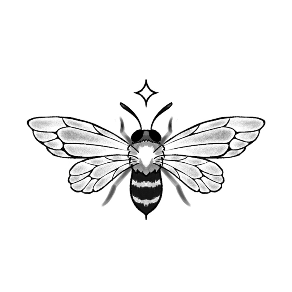 Tatuagem Geek fine line ABELHA