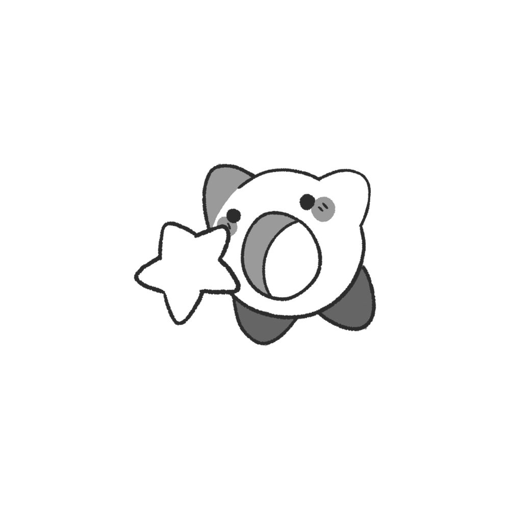 Tatuagem Geek fine line KIRBY_EATING_STAR