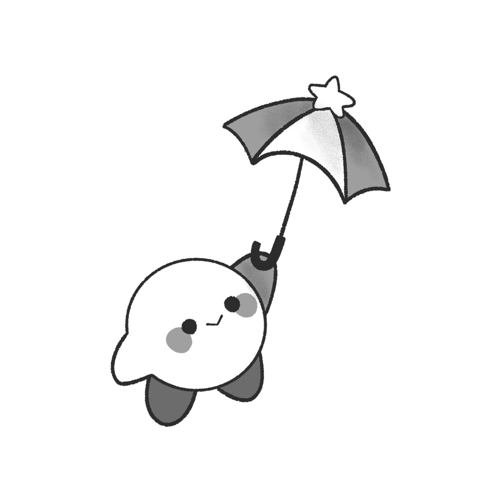 Tatuagem Geek fine line KIRBY_PARASOL